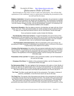 Quinceanera Order of Events and Other Information