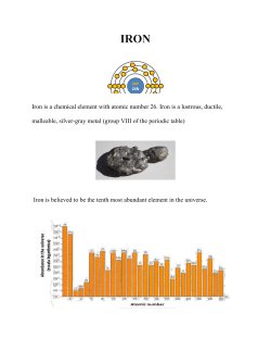 Iron is a chemical element with atomic number 26. Iron is a lustrous