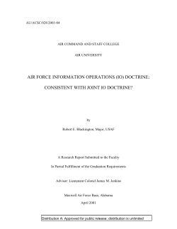 Air Force Information Operations (IO) Doctrine: Consistent With Joint