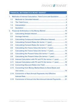 1. Methods of Interest Calculation, Yield Curve and