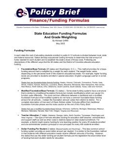 education funding formulas
