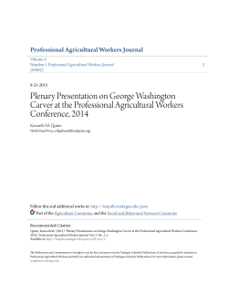 Plenary Presentation on George Washington Carver at the