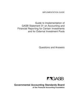 Guide to Implementation of GASB Statement 31 on