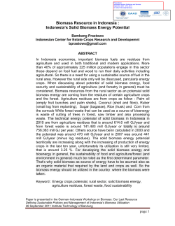 Biomass Resource in Indonesia : Indonesia s Solid Biomass Energy