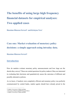 The benefits of using large high frequency financial datasets for
