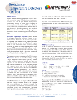 Resistance Temperature Detectors (RTD)