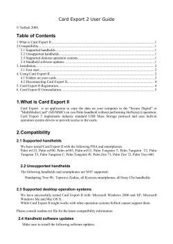 Table of Contents 1.What is Card Export II 2.Compatibility