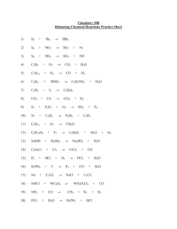 Chemistry 500 Balancing Chemical Reactions Practice Sheet 1) S8