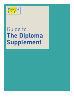 Guide, Diploma Supplement