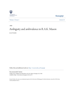 Ambiguity and ambivalence in R.A.K. Mason - Research Online