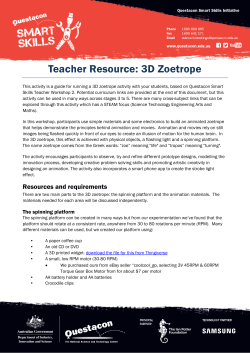 Teacher Resource Workshop 2 - 3D Zoetrope