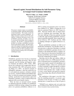 Shared Logistic Normal Distributions for Soft Parameter Tying in
