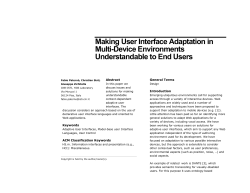 Making User Interface Adaptation in Multi