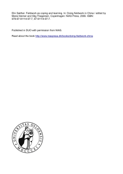 Elin S&aelig;ther. Fieldwork as coping and learning. In: Doing