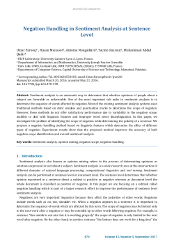 Negation Handling in Sentiment Analysis at Sentence Level
