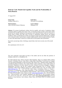 Dash for Cash - American Economic Association