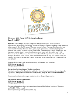 2017 Flamenco Kids Camp Registration Form