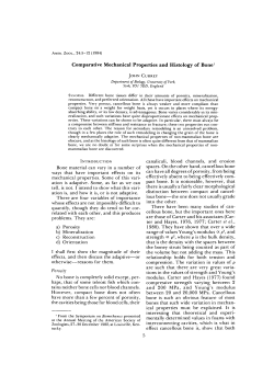 Comparative Mechanical Properties and Histology of Bone1 Bone