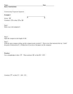 Basic Constructions Constructing Congruent Segments Examp