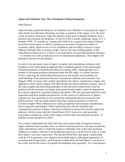 1 Japan and Southeast Asia: The Lineaments of Quasi
