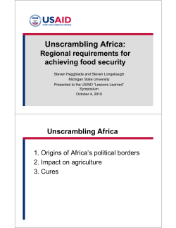 Unscrambling Africa: Regional requirements for achieving food