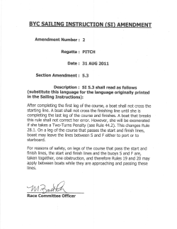 Amendment Number : z Regatta : PITCH Date : 31 AUG 2011