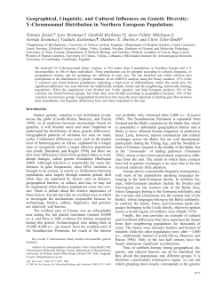 Geographical, Linguistic, and Cultural Influences