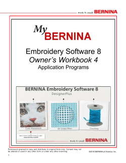 Embroidery Software 8 Owner`s Workbook 4