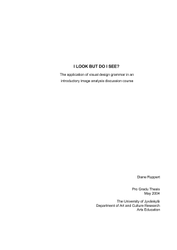 I LOOK BUT DO I SEE? - Jyv&auml;skyl&auml;n yliopisto