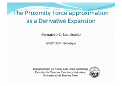 C. The proximity force approximation for the Casimir energy as a