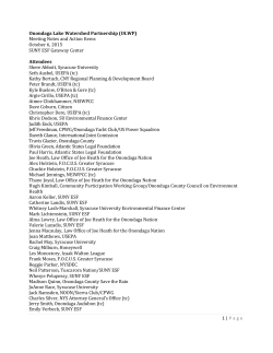 Onondaga Lake Watershed Partnership (OLWP) Meeting Notes and