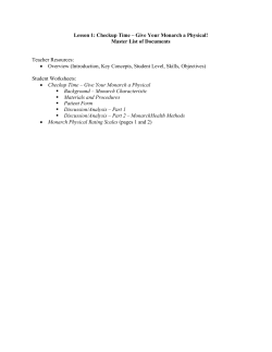 Lesson 1: Monarch Physical Checkup - Monarch Health
