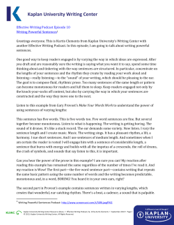 Writing Powerful Sentences