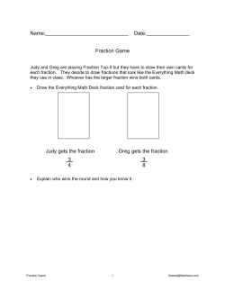 Name: Date: Fraction Game Greg gets the fraction