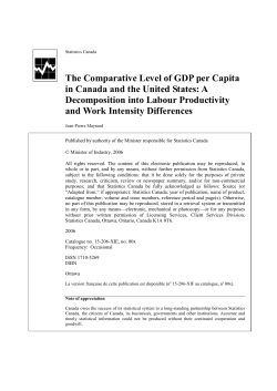 The Comparative Level of GDP per Capita in Canada