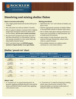 Shellac Mixing Chart