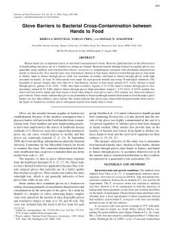 Glove Barriers to Bacterial Cross-Contamination between Hands to