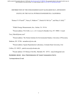 Distribution of the endangered giant kangaroo rat