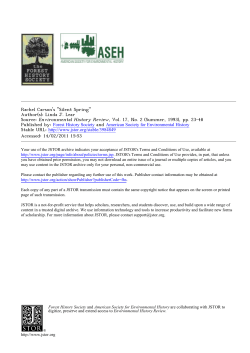 Rachel Carson`s "Silent Spring"