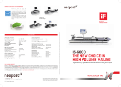IS-6000 THE NEW CHOICE IN HIGH VOLUME MAILING LING
