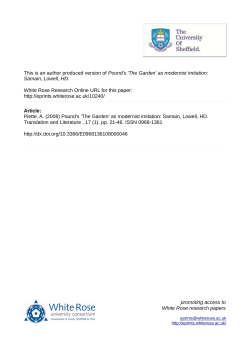 Pound`s `The Garden` as modernist imitation