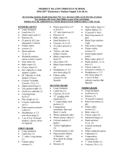 2016-2017 Elementary Supply List - Merritt Island Christian School