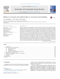 Influence of natural and artificial light on structured steel buildings
