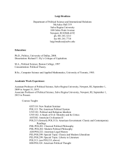 Luigi Bradizza Department of Political Science and International