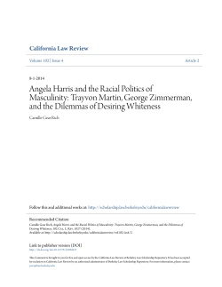 Angela Harris and the Racial Politics of Masculinity