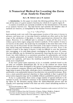 A Numerical Method for Locating the Zeros of an Analytic Function*