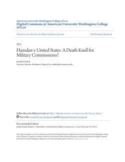 Hamdan v. United States: A Death Knell for Military Commissions?