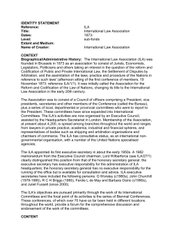 IDENTITY STATEMENT Reference: ILA Title: International Law