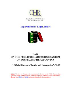 Law on the Public Broadcasting System of Bosnia and Herzegovina