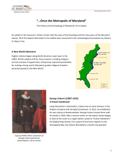 Once the Metropolis of Maryland